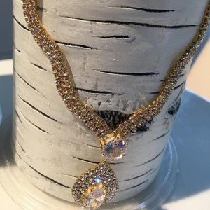 18K Gold Plated pl Czech Cubic Zircon 0Pageant Set